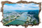 Wandtattoo Wandsticker Wandaufkleber 3D-Effekt Durchbruch Skyline der Stadt Für Babyzimmer Kinderzimmer 50x70cm