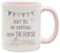 Tasse - Becher mit Spruch und Partysymbolen - lustige denglische und engleutsche Statements als Geschenk (Innen & Henkel Pink, Don´t tell me something from the horse!)
