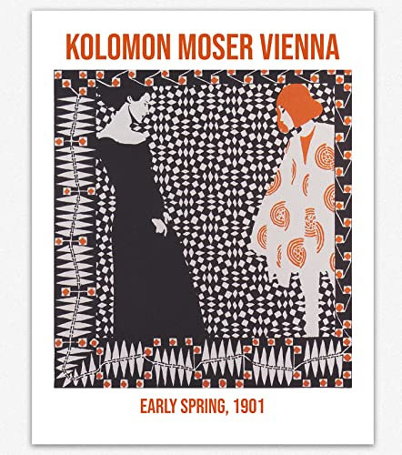 WallBUddy Kolomon Moser Wien Jugendstil Wandposter - Aesthetic Room Decor Geschenke Für Frauen Poster Hausdekoration - Modisch Wand Deko zum Büro, Bar Café -Wanddekoration Wohnzimmer (50cm x 70cm)