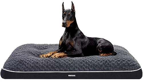 HMTOPE Orthopädisches Hundebett, Hundematte im Doppelstock-Design, Waschbar Hundekissen, Abnehmbar Hundekorb, 120 cm für Große Hunde, Dunkelgrau