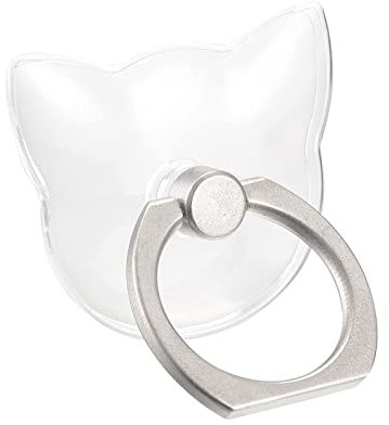 sourcing map Transparent Phone Ring Holder, Clear Finger Grip Stand for Phone, Case, Tablet (Cat Shape)