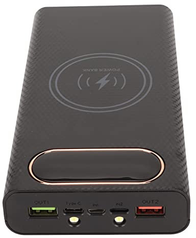 DIY Power Bank Box Flat Head Battery, 15W Wireless Charging Dual USB Battery Charger Outer Case, 6x21700 Lithium Battery, LCD Display, Portable DIY Rechargeable Battery Power Bank