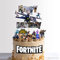 Video Game Happy Birthday Cake Topper 15cm + 7 Characters + Wafer Paper Badge Party Supplies Decoration Supplies for Kids Adults Girls Boys (Main Topper + Characters + Wafer Badge)