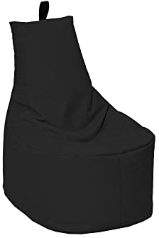 MILLINDABAG Modern Sitzsack für Kinder und Erwachsene Sessel Kissen In & Outdoor Gaminggeignet & bereits gefüllt Sitzkissen Bodenkissen (Schwarz, XL - Durchmesser 65 cm ohne Hocker)