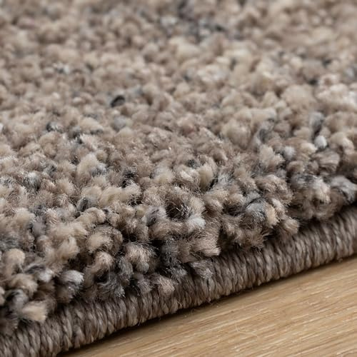 Steffensmeier Wohnzimmer Teppich Contemporary Comfort | Qualitätsteppich aus Europa, in Taupe meliert, Größe: 67x140 cm