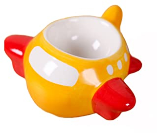 redchocol8® New Hand-Painted Cute Retro Style Ceramic Yellow Aeroplane Egg Cup Holder Gift