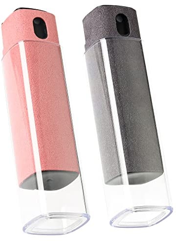 CUIUD Touchscreen Screen Cleaner Kit 2 Pcs, Phone, Tablet and Car Screen Cleaner, Two in One Spray and Microfiber Cloth(Grey&Pink)