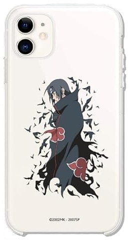 Schutzhülle für iPhone 11, offizielles Naruto, Itachi-Charakter, zum Schutz Ihres Handys, transparent, flexibel, mit offizieller Lizenz