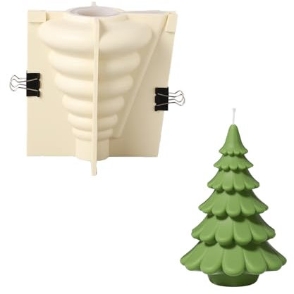 BOOWAN Nicole Candle Mould, Christmas Tree Silicone Mould, Stylised, Accessories for Candle Making (LZ0652-2)
