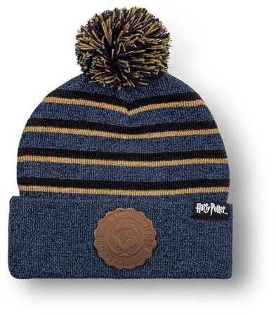 Harry Potter Beanie Ravenclaw gestreifte Bommelmütze, mehrfarbig, mehrfarbig, M/Einheitsgröße