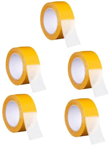 Gatuida 5rouleaux Ruban Adhésif Double Face Renforcé Adhésif Fort Et Haute Viscosité Pour Tapis Décoration Murale Et Projets