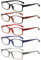 Reading Glasses 5 Pack Fashion Spring Hinge Readers Men & Women Comfortable Glasses for Reading (2.5, Multicolour)