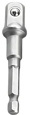 Impact Driver Socket Adaptor, 1/4 Hex to Square Drive Adaptor, Extension Hex Shank Power Drilling with High Speed Nut Driver (1, 1/2 Square)
