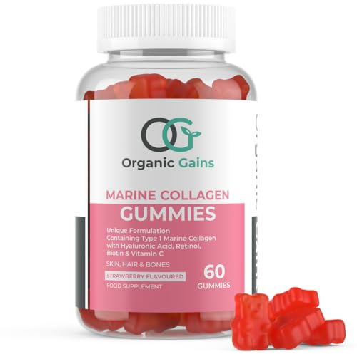 OG Marine Collagen Gummies with Hyaluronic Acid, Retinol, Biotin and Vitamin C + E | Superior Type 1 Hydrolysed Collagen Peptides Formulated by UK Healthcare Practitioners for Youthfulness