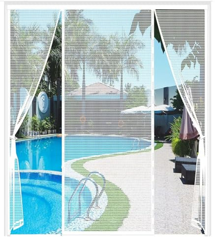 Porte Moustiquaire MagnéTique 200x240cm Moustiquaire MagnéTique Pour Porte De Balcon Porte De Cave Et Porte Patio Installation AdhéSive Facile Pas De PerçAge Blanc