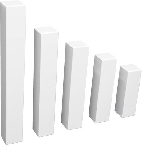 REESE | Universal Sockelleisten | Ecken Eckblöcke Ecktürme für alle Fussleisten | Premium mit Fase | 65 mm | Buche Weiß lackiert