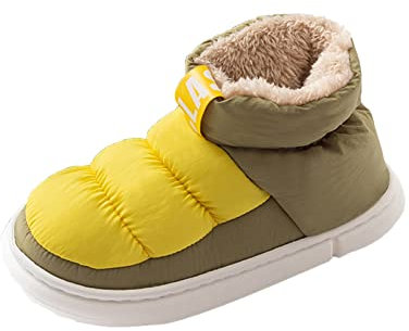 Generico Stivali Country Line Dance Donna Stivaletti Donna Stivali da neve da donna Autunno e inverno interna ed esterna Comodi alti caldi antiscivolo Camperos Stivali Donna Stivali Donna (Yellow, 39)