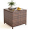 UDPATIO Polyrattan Beistelltisch mit Deckel,Storage Gartentisch,Balkontisch Wetterfest for Kleiner Balkon,Terrasse,Garten,53x53x50CM,Braun