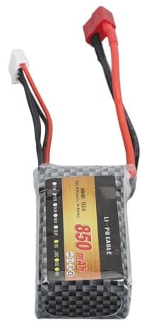 850mAh 11.1V 25C 3S LiPo Battery for RC Airplane, Lightweight Lithium Battery with T Plug Replace Broken Batteries