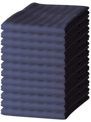 Hafaa Pillow Cases 12 Pack - Stripe Pillowcases for Hair and Skin Standard Size Pillow Protectors with Envelope Closure Super Soft Stain Resistant Pillow Cover (Washed Blue)