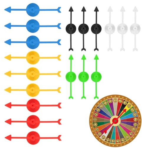 18 Stück Pfeil Spiel Zeiger Spinner, 10cm Kunststoff Pfeil Spinner, Brettspiel Spinner, Pfeil Spinner Set aus Kunststoff, Für Spiele und Unterricht (6 Farben)
