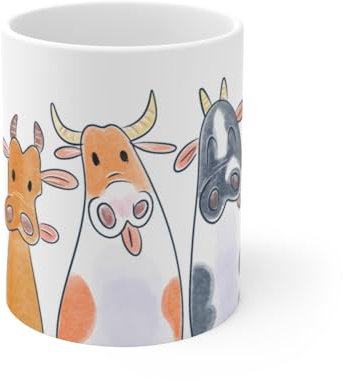 Teecustom Mug Tasse Vaches Rigolotes - Illustration Champêtre et Ludique - 325ml : Taille - 11oz Taille 11oz