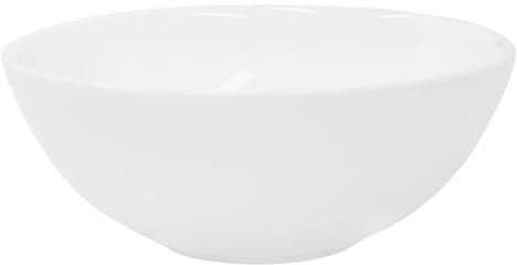 LuxeBath Lavabo in Ceramica Bianca Lucida Ø 28 x 11,6 cm Ciotola Lavandino da Appoggio Rotondo Moderno Bacinella Lavamani per il Bagno e Toilette Lavello con Scarico Standard