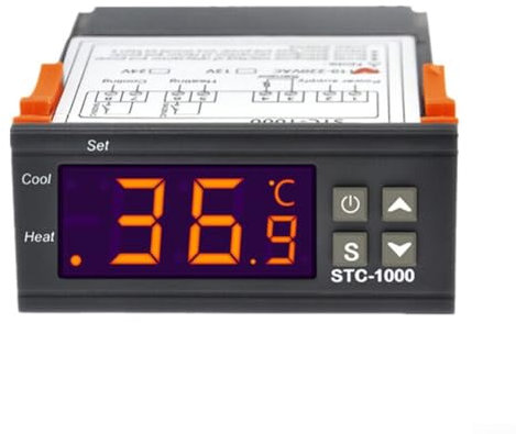Regolatore di temperatura STC1000 Termostato digitale con doppio relè, opzioni di tensione selezionabili da 12V a 220V (110V-220V)