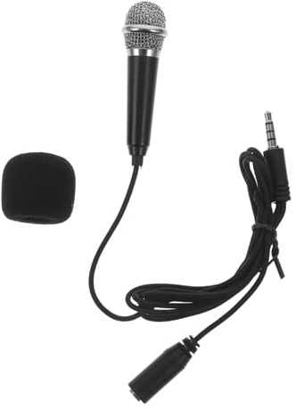 CORHAD Kleiner Mikrofon Komfortabel zu Halten Tragbares Kleines Mikrofon aus Aluminium Magnesium Legierung für Laptop und Handy für Podcasting und Interviews