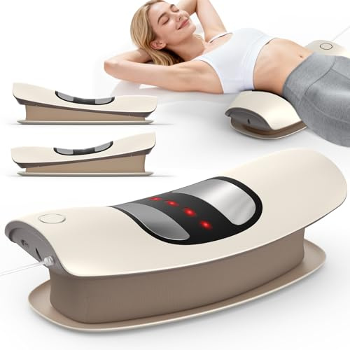 Neuer Elektrischer Rückenstrecker, Rückenmassagegerät mit Dynamische Airbag-Traktion, EMS Massage, Heiße Kompresse, Vibrationsmassage, Rückenschmerzlinderung & Bandscheibentraining