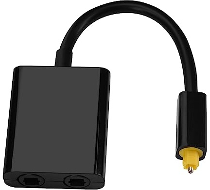 Tomantery Optischer Kabelsplitter mit 24-Karat-Goldanschlüssen, Verlustarmem 1-mm-Kern, 1-in-2-Ausgang für A/V-Receiver/Fernseher, für Ultimatives Hörerlebnis (Schwarz)