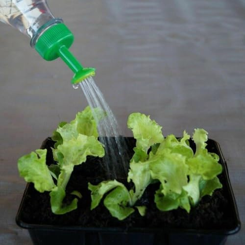 4-Pack Bottle Top Watering Sprinkler Nozzles for Garden Use, 30mm Calibre Mist Spray Heads Compatible with 300mL–3L Plastic Bottles, Adjustable Inclined Nozzle for Gentle & Even Water Distribution