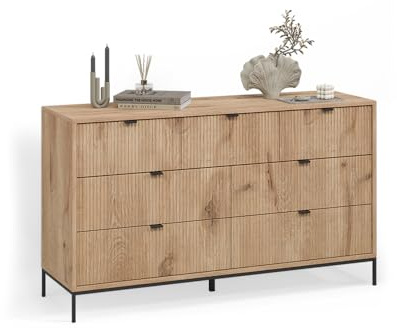Livinity Sideboard Aterno, Viking Oak, 42 x 81 cm | mit 7 Schubladen