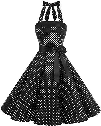 Timormode Sexy Robe Rétro Vintage Femme Année 40 50 60 Robe de Cocktail Rockabilly Décolleté 10212Small Black White 2XL