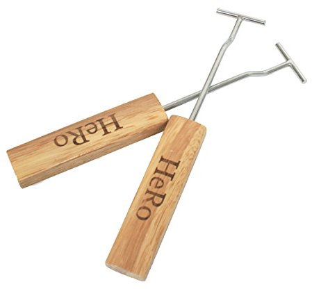 Asas parrilla Espátula para parrilla de barbacoa mango mango de madera set de 2