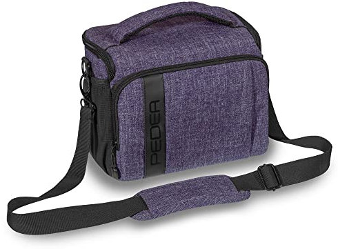 Pedea Kameratasche Fashion für Spiegelreflex DSLR SLR Spiegelreflexkamera Fototasche für DLSM Systemkamera mit Regenschutzhülle für Zubehör und Objektive, Gr. XL lila