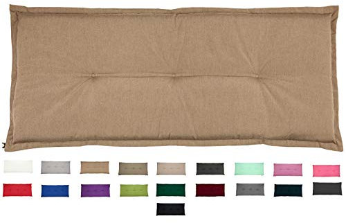 KOPU® Bankauflage Prisma Linnen | Auflagen für Gartenbank | Beige Bank Auflagen 150 x 50 cm | 19 Einfache Farben | Dralon | Robuster Schaumstoff für zusätzlichen Komfort