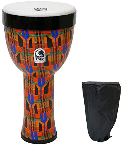 TOCA Nesting Drums Freestyle II (Wetterfeste PVC-Trommeln, für Indoor & Outdoor, platzsparend, leichtgewichtig, für musikalische Bildung & Therapie, Durchmesser: 8), Kente Cloth