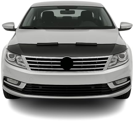 OMAC Haubenbra Halb für VW Passat CC 2008-2012 FL Vinyl Schwarz | Steinschlagschutz, fahrzeugspezifisches Design, Car Bonnet Bra