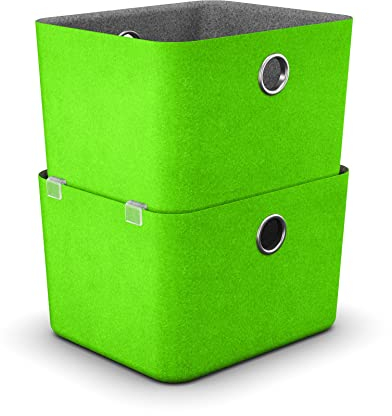Moll Basket SQ 130 Filzbox-Set (2 Stück) | praktische Aufbewahrung für Schreibtisch-Utensilien | Zubehör für Kinderschreibtisch | in verschiedenen Farben | Made in Germany