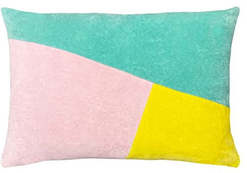 furn. Morella Feather Filled Cushion, Cotton, Mint/Pink/Lemon