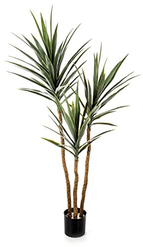 artplants.de Fake Yucca HELVETIOS, green-grey, 160 cm - Artificial palm tree