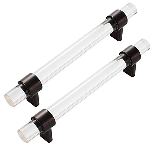 2 Stücke Möbelgriffe transparenter Kleiderschrank Acrylzinklegierung knäufe Henkel Schuhkartongriffe Schublade Türgriff Kristall für Glastür,Schrank-Zubehör (Hole distance 160mm)