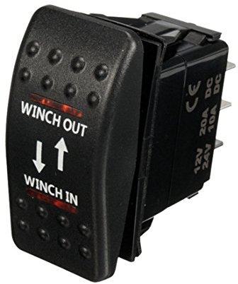 CURTT Treuil 12 V 20 A Interrupteur à bascule On/Off LED 7 broches Rouge