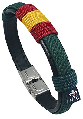 PULSERA WAKE UP ESPAÑA VERDE - REGALO PULSERA DE ESPAÑA (Mediana - Muñeca hasta 18,5 cm, Verde)