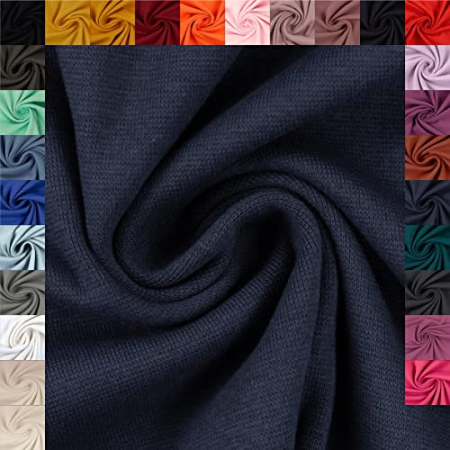 Swafing Eike Sweat Wintersweat unifarben Coupon (Jeansblau, 1,0m) (744) + 26 weitere Farben