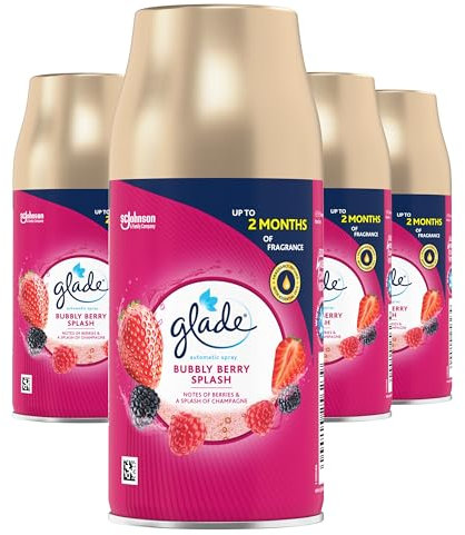 Glade Automatic Air Freshener Refills, Room Spray & Odour Eliminator, Bubbly Berry Splash, Pack of 4 (4 x 269 ml)