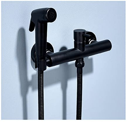 SWHC Bidet Handbrause, WC Hochdruck Duschkopf Edelstahl Bidet Brause Schwarz Bidet Toilettensprüher Tragbarer Bidet Dusche mit Schlauch Jet Spray Toilet für Persönliche Hygiene