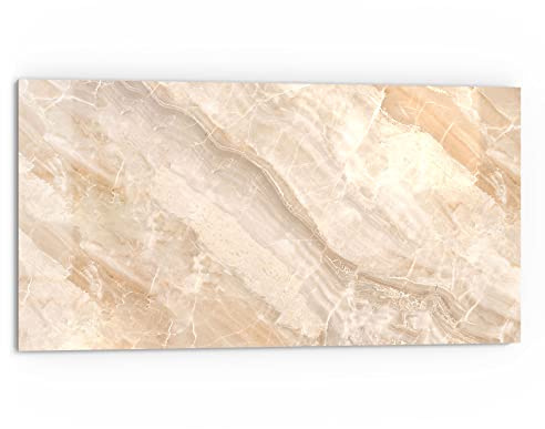 DEQORI Küchenrückwand Glas | Motiv Helle Marmorfläche | 80x40 cm | Bad- oder Herd-Rückwand | Herdblende Spritzschutz für Küche & Badezimmer | moderne Deko für Fliesenspiegel