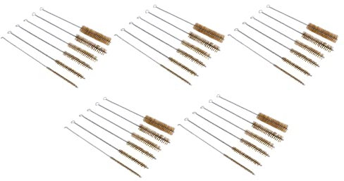 XIDIT de 30 cepillos de limpieza de tubos de latón, cepillo de alambre de limpieza, de pulido, de cepillos de alambre de latón para cilindro de tubo de tubería